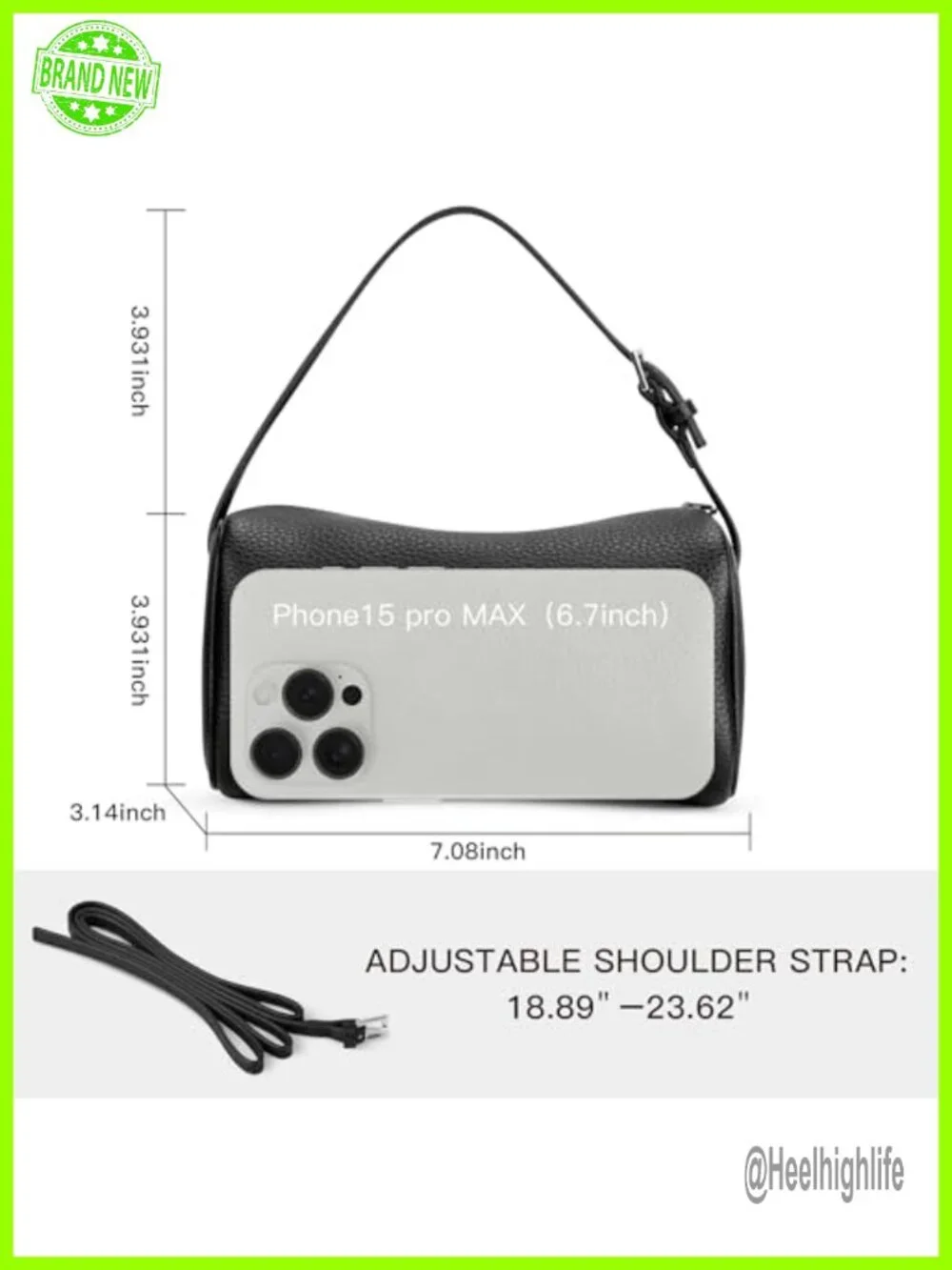 Vegan Leather Mini Crossbody Hobo Purse With Adjustable Strap